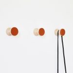 Beech Wood & Ceramic Wall Hook / Knob - Dark Terracotta Orange - Image 4