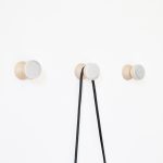 Beech Wood & Ceramic Wall Hook / Knob - Grey Sand - Image 4