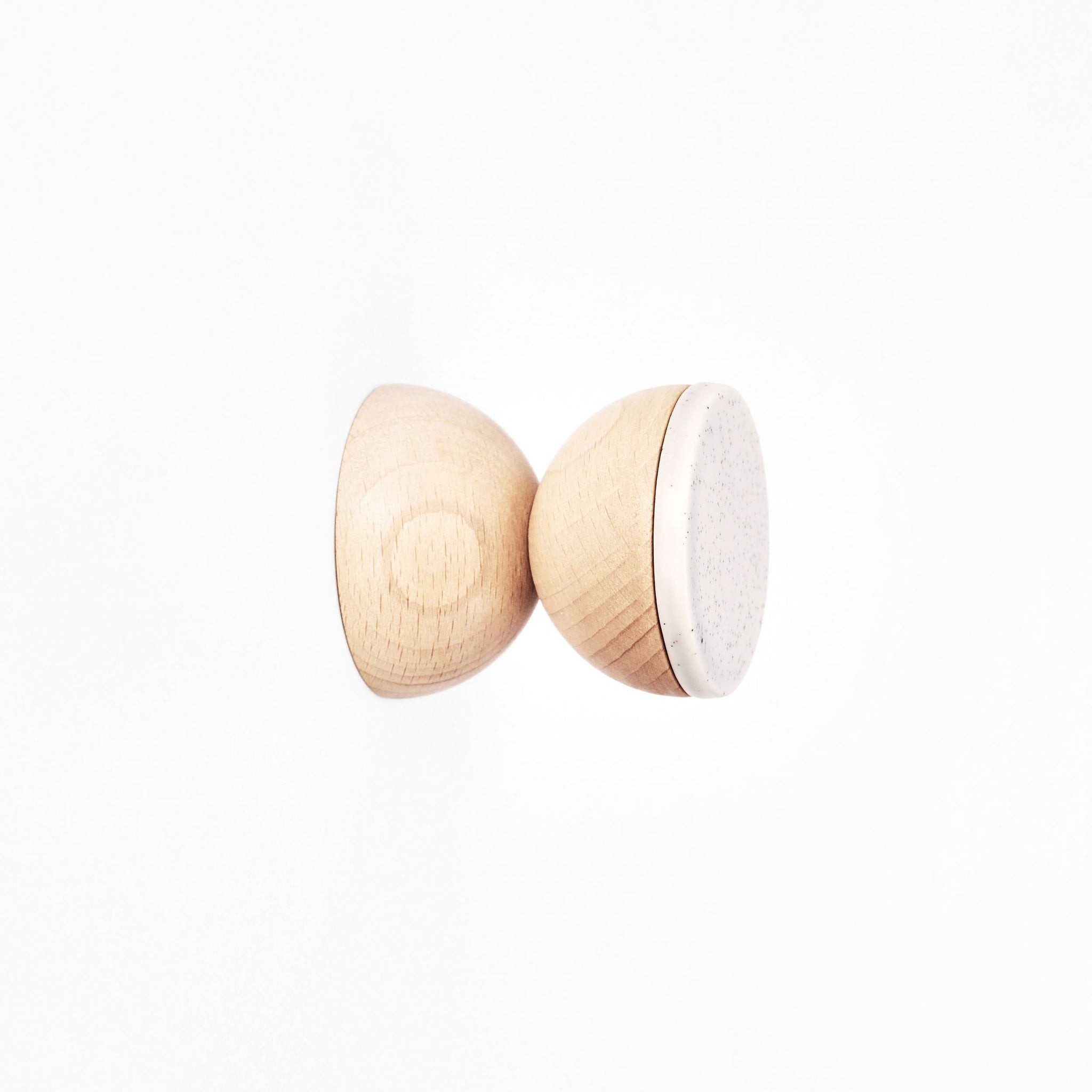 beech-wood-veramic-wall-hook-knob-grey-sand-a013d912 Beech Wood & Ceramic Wall Hook / Knob - Grey Sand - Image 1