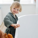 Linen Bathrobe for Kids - Blue Fog - Image 3