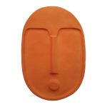 Ceramic Wall Mask – Textured Terracotta Orange