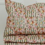 Cotton Quilted Patchwork Blanket + Pillow Set Small - Green Garden