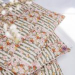 Cotton Quilted Patchwork Blanket + Pillow Set Small - Green Garden - Image 2