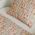Cotton Quilted Patchwork Blanket + Pillow Set Large - Green Garden