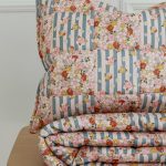 Cotton Quilted Patchwork Blanket + Pillow Set Small - Summer Garden