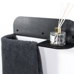 Steel & Wood Towel Rack - Waxed Steel - Image 5