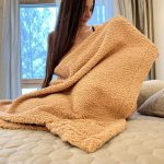 Handmade Bedspread & Blanket Teddy - Sand - Image 3