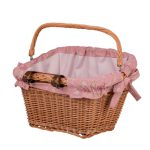 Handmade Bike Basket in Natural Color with Fabric Liner - Image 4