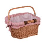 Handmade Bike Basket in Natural Color with Fabric Liner - Image 5