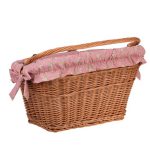 Handmade Bike Basket in Natural Color with Fabric Liner - Image 3