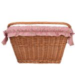 Handmade Bike Basket in Natural Color with Fabric Liner - Image 6
