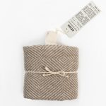 Big Linen Towel - Beige Fishbone - Image 2