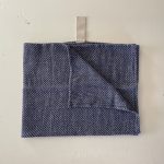 Big Linen Towel - Blue Fishbone - Image 2