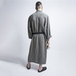 Linen bathrobe - Black Fishbone - Image 3