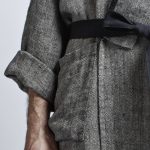 Linen bathrobe - Black Fishbone - Image 6