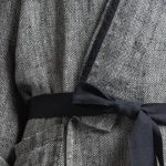Linen bathrobe - Black Fishbone - Image 7