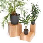 Floor Planter Podium Wooden Cubes (Set of 3) - Image 3
