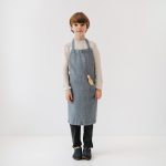 Linen Daily Apron for Kids - Blue Fog - Image 5