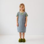 Linen Pinafore Apron for Kids - Blue Fog - Image 6