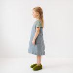 Linen Pinafore Apron for Kids - Blue Fog - Image 4