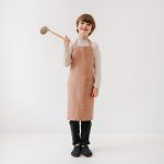 Linen Daily Apron for Kids - Cafe Creme - Image 6