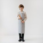 Linen Daily Apron for Kids - Light Grey - Image 6