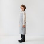 Linen Daily Apron for Kids - Light Grey - Image 2