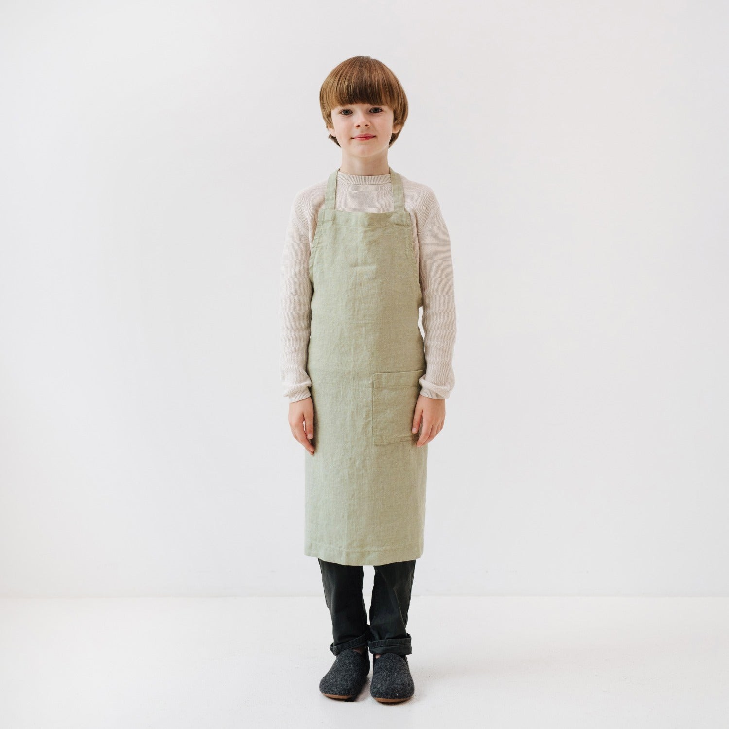linen-daily-apron-for-kids-sage-a5d620d5 Linen Daily Apron for Kids - Sage - Image 1