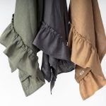 Linen Kitchen Towel With Ruffles