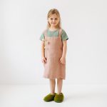Linen Pinafore Apron for Kids - Cafe Creme - Image 5