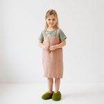 Linen Pinafore Apron for Kids - Cafe Creme - Image 2