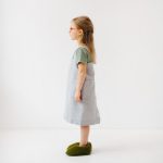 Linen Pinafore Apron for Kids - Light Grey - Image 4