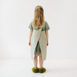 Linen Pinafore Apron for Kids - Sage - Image 3