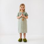 Linen Pinafore Apron for Kids - Sage - Image 2
