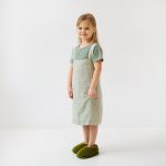 Linen Pinafore Apron for Kids - Sage - Image 4