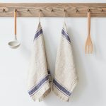Vintage Linen Kitchen Towel Stripe - Image 3