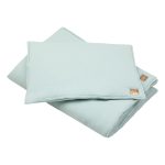 Muslin Baby Blanket + Pillow Set - Mint - Image 2