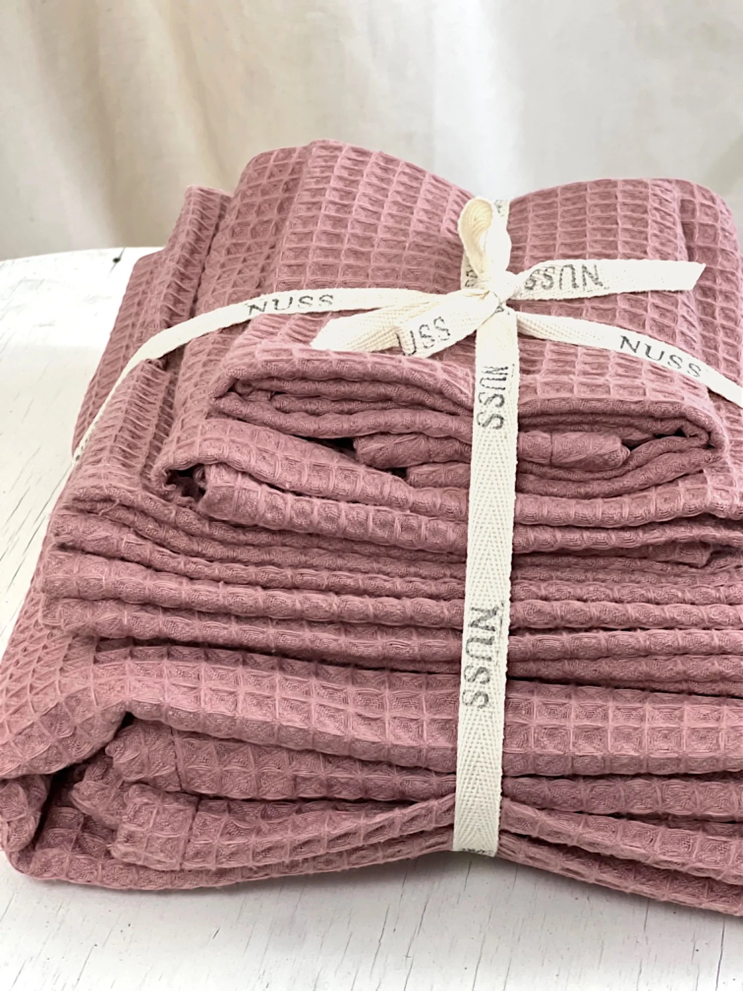 organic-waffle-cotton-towel-old-pink-6772e52d Organic Waffle Cotton Towel - Old Pink - Image 1