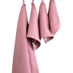 Organic Waffle Cotton Towel - Old Pink - Image 5
