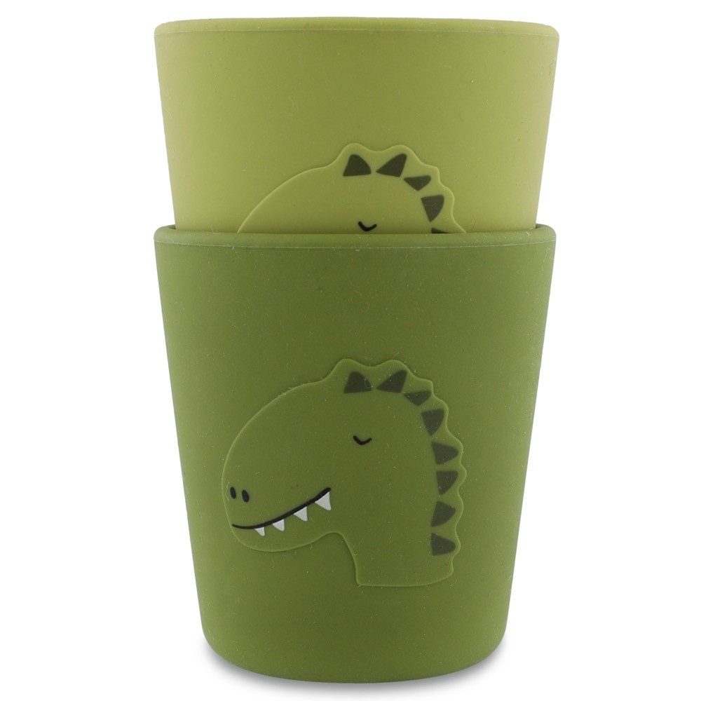 silicone-cups-2-pack-mr-dino-3390b1a2 Silicone Cups, 2-Pack - Mr. Dino - Image 1