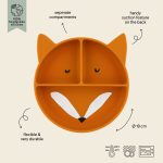 Silicone Divided Suction Plate for Kids - Mr. Fox - Image 2