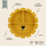 Silicone Divided Suction Plate for Kids - Mr. Lion - Image 4