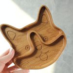 Wooden Plate For Kids - Corgi With 2 Sectors